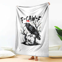 F Caw F Gothic Christmas Raven Throw Blanket With Skull Funny Dark Holiday Humor Spooky Season - Wonder Print Shop