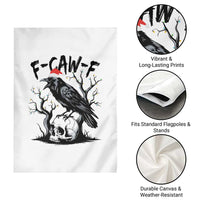 F Caw F Gothic Christmas Raven Garden Flag With Skull Funny Dark Holiday Humor Spooky Season - Wonder Print Shop