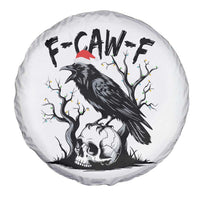 F Caw F Gothic Christmas Raven Spare Tire Cover With Skull Funny Dark Holiday Humor Spooky Season - Wonder Print Shop