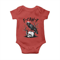 F Caw F Gothic Christmas Raven Baby Onesie With Skull Funny Dark Holiday Humor Spooky Season - Wonder Print Shop