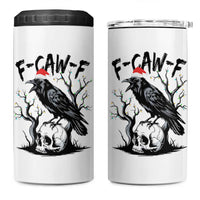 F Caw F Gothic Christmas Raven 4 in 1 Can Cooler Tumbler With Skull Funny Dark Holiday Humor Spooky Season - Wonder Print Shop