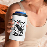 F Caw F Gothic Christmas Raven 4 in 1 Can Cooler Tumbler With Skull Funny Dark Holiday Humor Spooky Season - Wonder Print Shop