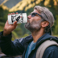 F Caw F Gothic Christmas Raven 4 in 1 Can Cooler Tumbler With Skull Funny Dark Holiday Humor Spooky Season - Wonder Print Shop