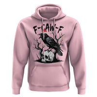 F Caw F Gothic Christmas Raven Hoodie With Skull Funny Dark Holiday Humor Spooky Season - Wonder Print Shop