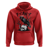 F Caw F Gothic Christmas Raven Hoodie With Skull Funny Dark Holiday Humor Spooky Season - Wonder Print Shop