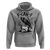 F Caw F Gothic Christmas Raven Hoodie With Skull Funny Dark Holiday Humor Spooky Season - Wonder Print Shop