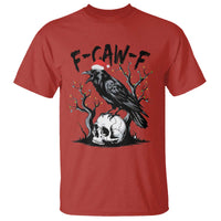 F Caw F Gothic Christmas Raven T Shirt With Skull Funny Dark Holiday Humor Spooky Season - Wonder Print Shop