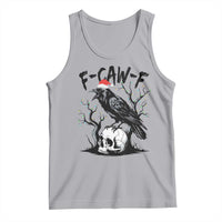 F Caw F Gothic Christmas Raven Tank Top With Skull Funny Dark Holiday Humor Spooky Season - Wonder Print Shop