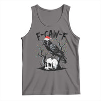 F Caw F Gothic Christmas Raven Tank Top With Skull Funny Dark Holiday Humor Spooky Season - Wonder Print Shop