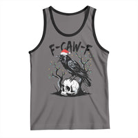 F Caw F Gothic Christmas Raven Tank Top With Skull Funny Dark Holiday Humor Spooky Season - Wonder Print Shop