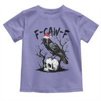 F Caw F Gothic Christmas Raven Toddler T Shirt With Skull Funny Dark Holiday Humor Spooky Season - Wonder Print Shop