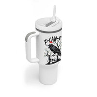 F Caw F Gothic Christmas Raven Tumbler With Handle With Skull Funny Dark Holiday Humor Spooky Season - Wonder Print Shop