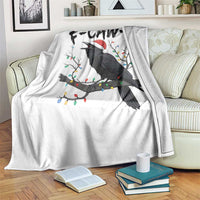 F Caw F Raven Christmas Throw Blanket Funny Dark Holiday Humor Spooky Season - Wonder Print Shop