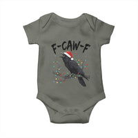F Caw F Raven Christmas Baby Onesie Funny Dark Holiday Humor Spooky Season - Wonder Print Shop
