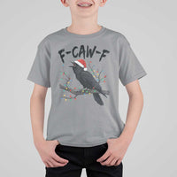 F Caw F Raven Christmas T Shirt For Kid Funny Dark Holiday Humor Spooky Season - Wonder Print Shop