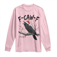 F Caw F Raven Christmas Long Sleeve Shirt Funny Dark Holiday Humor Spooky Season - Wonder Print Shop
