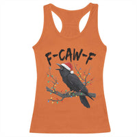 F Caw F Raven Christmas Racerback Tank Top Funny Dark Holiday Humor Spooky Season - Wonder Print Shop
