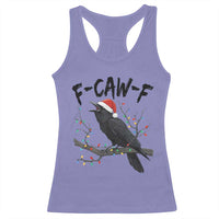 F Caw F Raven Christmas Racerback Tank Top Funny Dark Holiday Humor Spooky Season - Wonder Print Shop