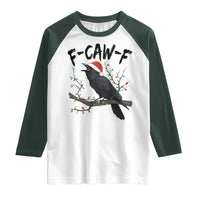 F Caw F Raven Christmas Raglan Shirt Funny Dark Holiday Humor Spooky Season - Wonder Print Shop