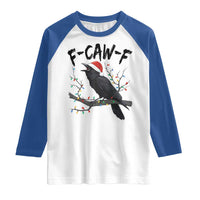 F Caw F Raven Christmas Raglan Shirt Funny Dark Holiday Humor Spooky Season - Wonder Print Shop