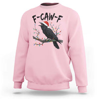 F Caw F Raven Christmas Sweatshirt Funny Dark Holiday Humor Spooky Season - Wonder Print Shop