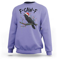 F Caw F Raven Christmas Sweatshirt Funny Dark Holiday Humor Spooky Season - Wonder Print Shop