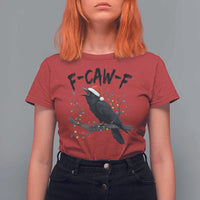 F Caw F Raven Christmas T Shirt For Women Funny Dark Holiday Humor Spooky Season - Wonder Print Shop
