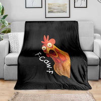 Funny F Caw F Surprise Chicken Meme Throw Blanket Hilarious Shocked Bird Graphic for Comedy Lovers - Wonder Print Shop
