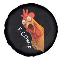 Funny F Caw F Surprise Chicken Meme Spare Tire Cover Hilarious Shocked Bird Graphic for Comedy Lovers - Wonder Print Shop