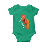 Funny F Caw F Surprise Chicken Meme Baby Onesie Hilarious Shocked Bird Graphic for Comedy Lovers - Wonder Print Shop
