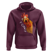 Funny F Caw F Surprise Chicken Meme Hoodie Hilarious Shocked Bird Graphic for Comedy Lovers - Wonder Print Shop