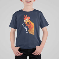 Funny F Caw F Surprise Chicken Meme T Shirt For Kid Hilarious Shocked Bird Graphic for Comedy Lovers - Wonder Print Shop