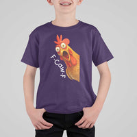 Funny F Caw F Surprise Chicken Meme T Shirt For Kid Hilarious Shocked Bird Graphic for Comedy Lovers - Wonder Print Shop