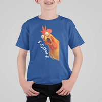 Funny F Caw F Surprise Chicken Meme T Shirt For Kid Hilarious Shocked Bird Graphic for Comedy Lovers - Wonder Print Shop