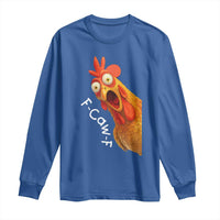Funny F Caw F Surprise Chicken Meme Long Sleeve Shirt Hilarious Shocked Bird Graphic for Comedy Lovers - Wonder Print Shop