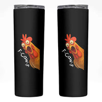Funny F Caw F Surprise Chicken Meme Skinny Tumbler Hilarious Shocked Bird Graphic for Comedy Lovers - Wonder Print Shop