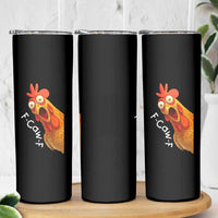 Funny F Caw F Surprise Chicken Meme Skinny Tumbler Hilarious Shocked Bird Graphic for Comedy Lovers - Wonder Print Shop