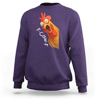 Funny F Caw F Surprise Chicken Meme Sweatshirt Hilarious Shocked Bird Graphic for Comedy Lovers - Wonder Print Shop
