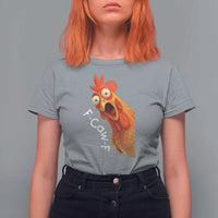 Funny F Caw F Surprise Chicken Meme T Shirt For Women Hilarious Shocked Bird Graphic for Comedy Lovers - Wonder Print Shop