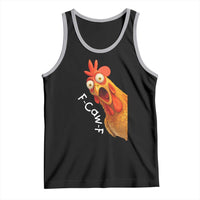 Funny F Caw F Surprise Chicken Meme Tank Top Hilarious Shocked Bird Graphic for Comedy Lovers - Wonder Print Shop