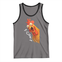 Funny F Caw F Surprise Chicken Meme Tank Top Hilarious Shocked Bird Graphic for Comedy Lovers - Wonder Print Shop