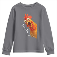 Funny F Caw F Surprise Chicken Meme Youth Sweatshirt Hilarious Shocked Bird Graphic for Comedy Lovers - Wonder Print Shop