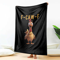 F Caw F Classic Chicken Scream Throw Blanket Poultry Joke Farm Life Humor - Wonder Print Shop