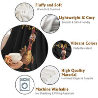 F Caw F Classic Chicken Scream Throw Blanket Poultry Joke Farm Life Humor - Wonder Print Shop