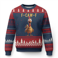 F Caw F Classic Chicken Scream Ugly Christmas Sweater Poultry Joke Farm Life Humor - Wonder Print Shop