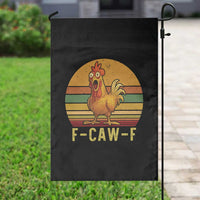 F Caw F Retro Chicken Meme Garden Flag Vintage Sunset Poultry Graphic Loud Bird Energy - Wonder Print Shop