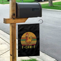 F Caw F Retro Chicken Meme Garden Flag Vintage Sunset Poultry Graphic Loud Bird Energy - Wonder Print Shop