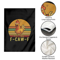 F Caw F Retro Chicken Meme Garden Flag Vintage Sunset Poultry Graphic Loud Bird Energy - Wonder Print Shop