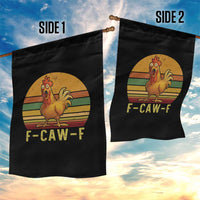 F Caw F Retro Chicken Meme Garden Flag Vintage Sunset Poultry Graphic Loud Bird Energy - Wonder Print Shop
