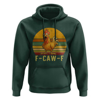 F Caw F Retro Chicken Meme Hoodie Vintage Sunset Poultry Graphic Loud Bird Energy - Wonder Print Shop